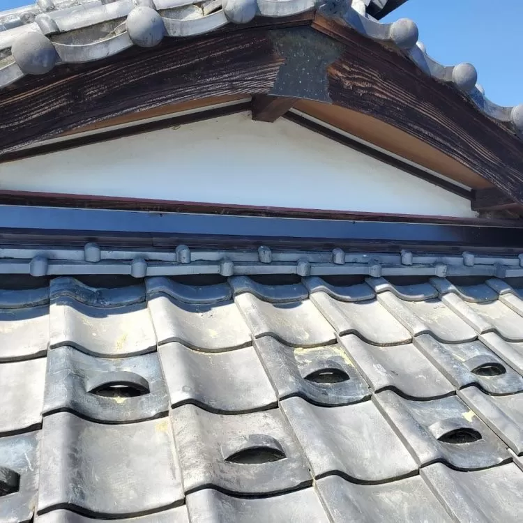 熊谷市　台風被害入母屋根の葺き止め部復旧工事 After画像